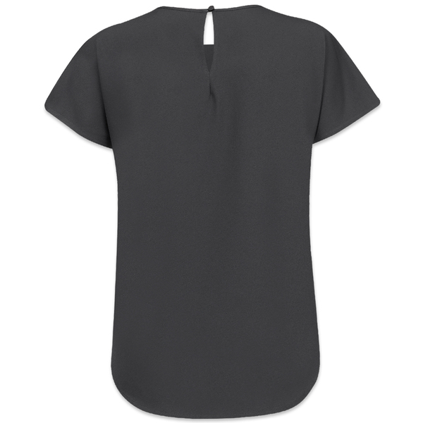 Womens Grey Stretch Crepe Crew